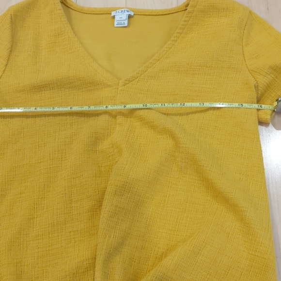 J Crew Soft Mustard Yellow Crop Top Tie XS - Picture 2 of 9